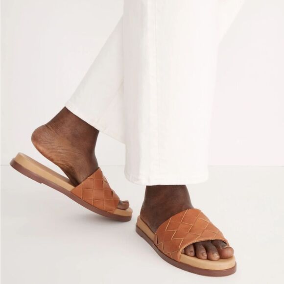 Madewell The Louisa Slide Sandal in Woven Leather Size 11 - Picture 1 of 6
